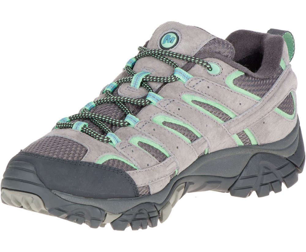 Merrell Vandresko Dame - Moab 2 Waterproof - Grå/Mintgrønne - MBU968243